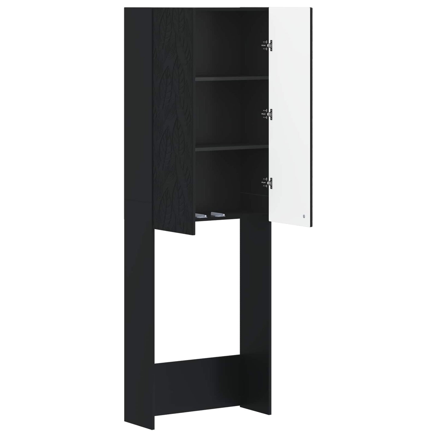 Toalett skap DELFT Svart 66 x 25,5 x 190 cm Konstruert tre