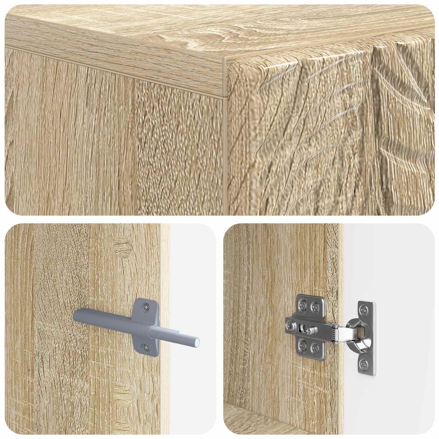 Toalett skap DELFT Sonoma eik 66 x 25,5 x 190 cm Konstruert tre