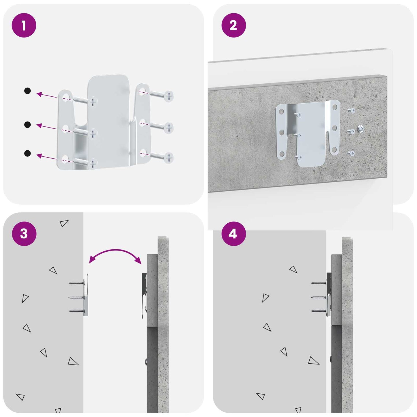 Vegghengt Hodegjerde DELFT Betonggrå Konstruert tre