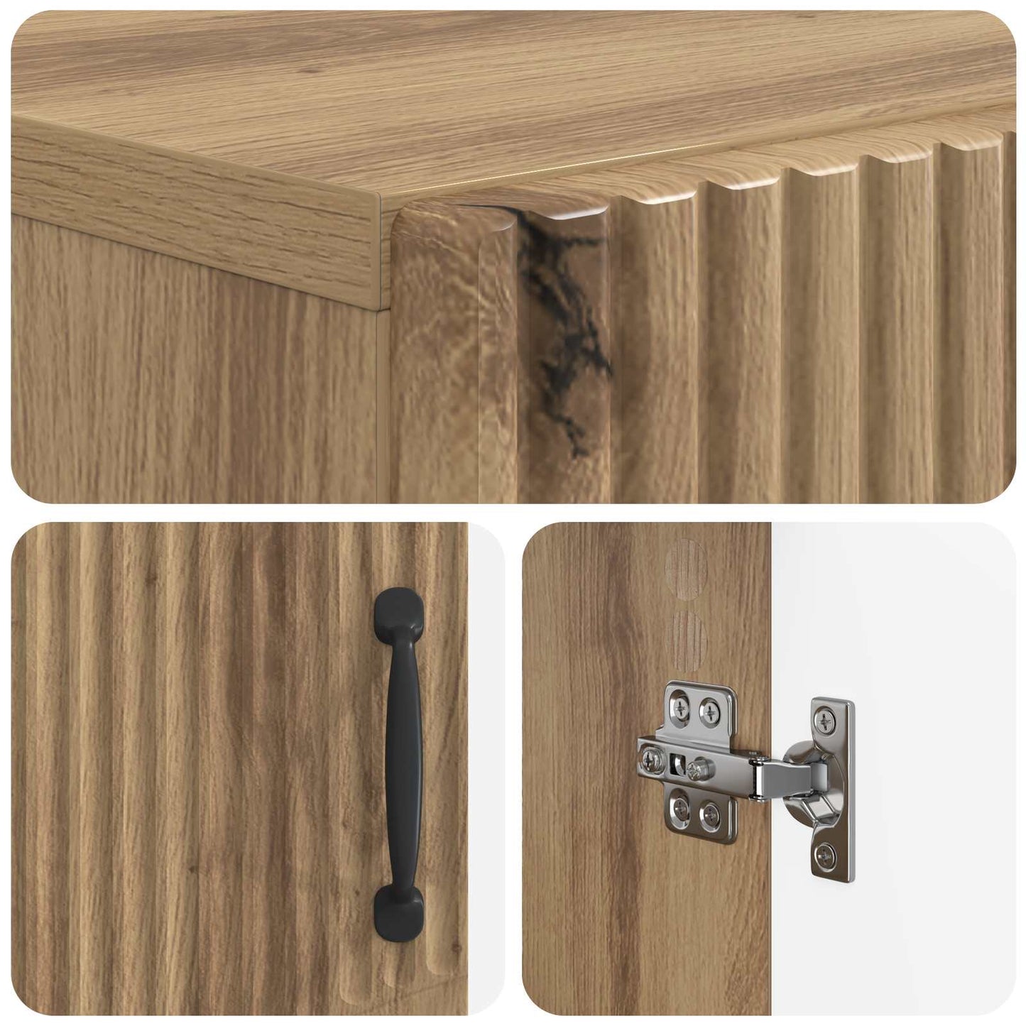 Baderom Oppbevaringsskap HOORN Artisan eik 59,5 x 31 x 77 cm