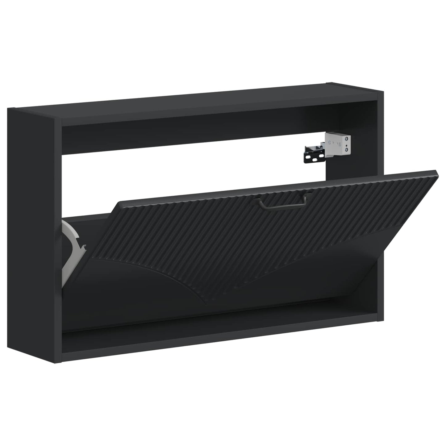 Vegghengt skoskap HOORN 71 x 17 x 43 cm Konstruert tre Svart