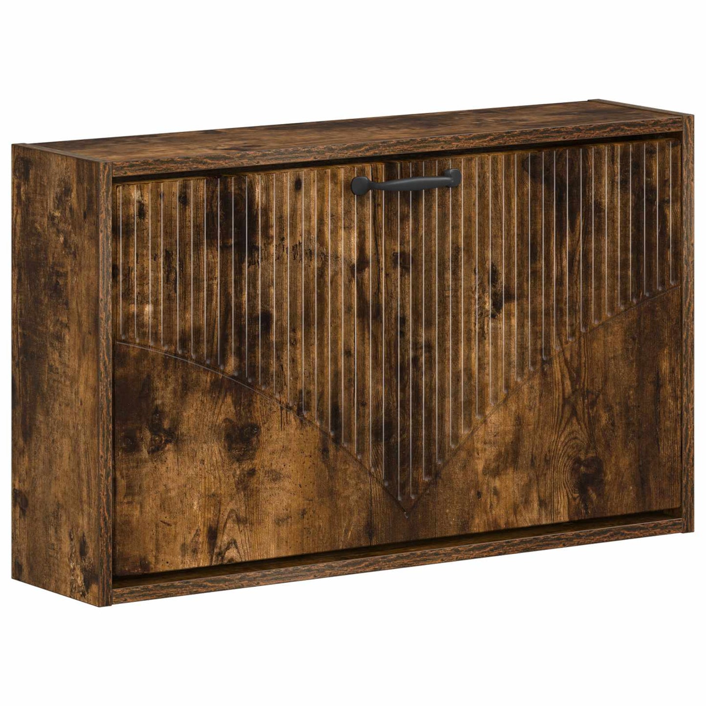 Vegghengt skoskap HOORN 71 x 17 x 43 cm Konstruert tre Røkt Eik