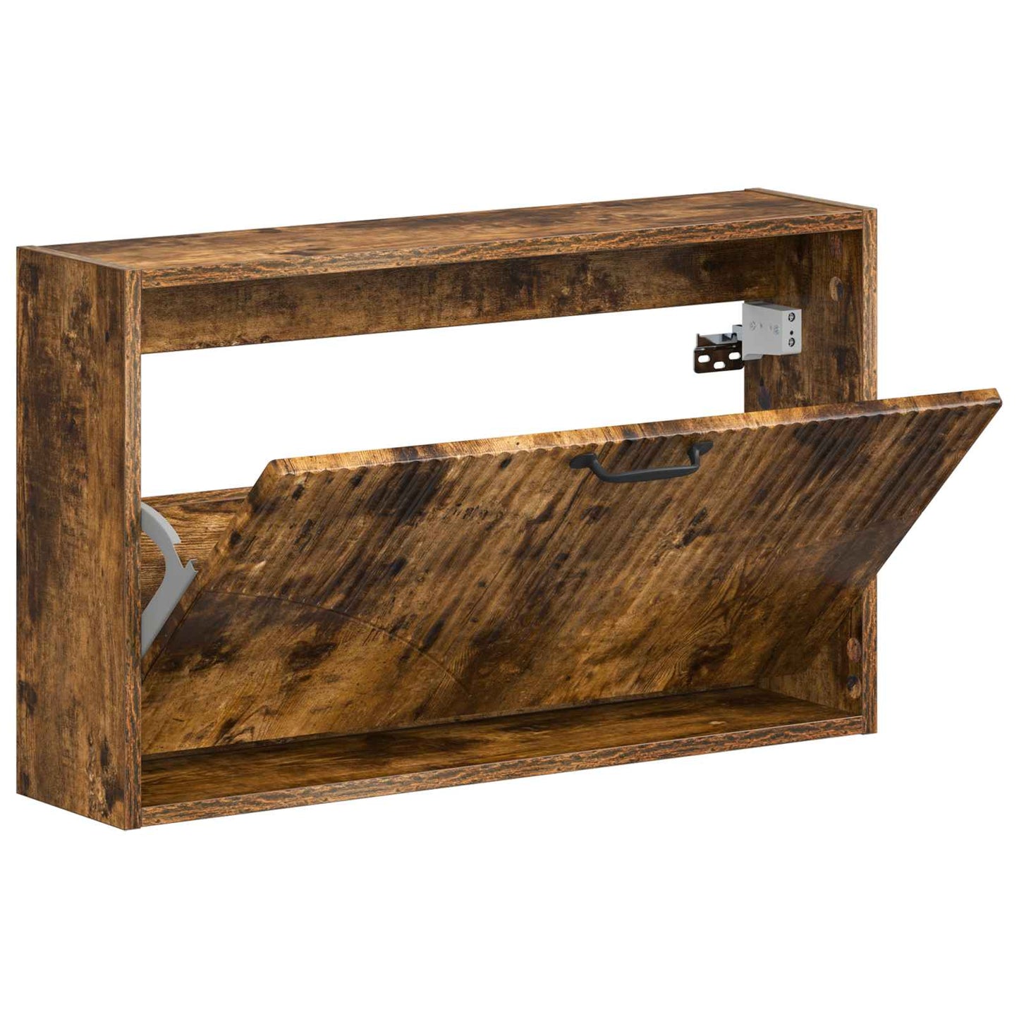Vegghengt skoskap HOORN 71 x 17 x 43 cm Konstruert tre Røkt Eik