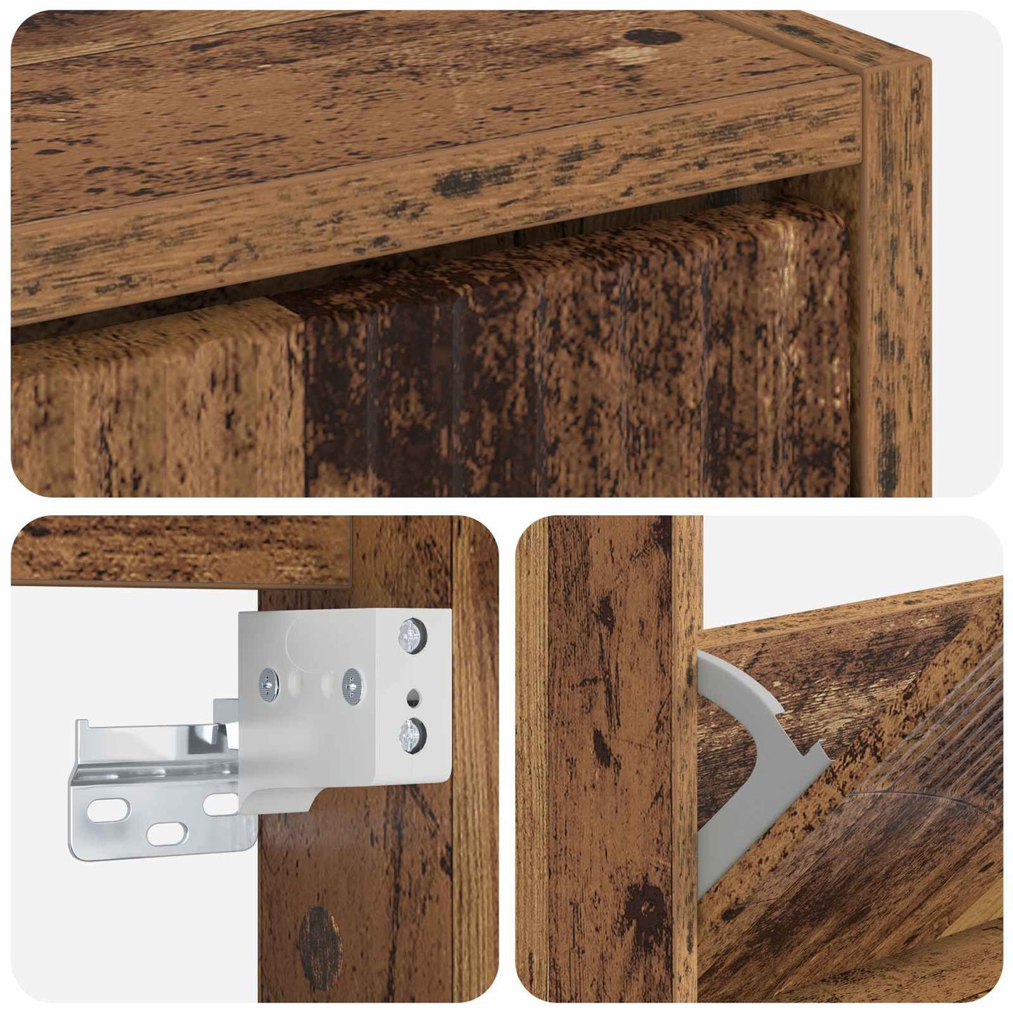 Vegghengt skoskap HOORN 71 x 17 x 43 cm Konstruert tre