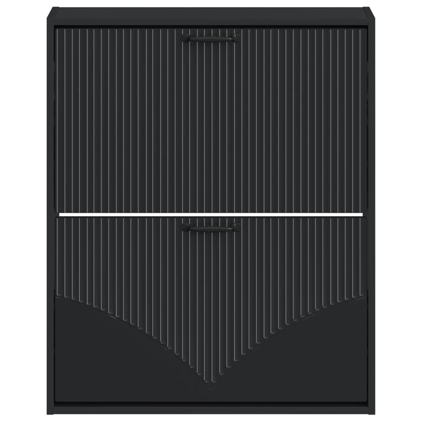 Vegghengt skoskap HOORN 71 x 17 x 86 cm Konstruert tre Svart