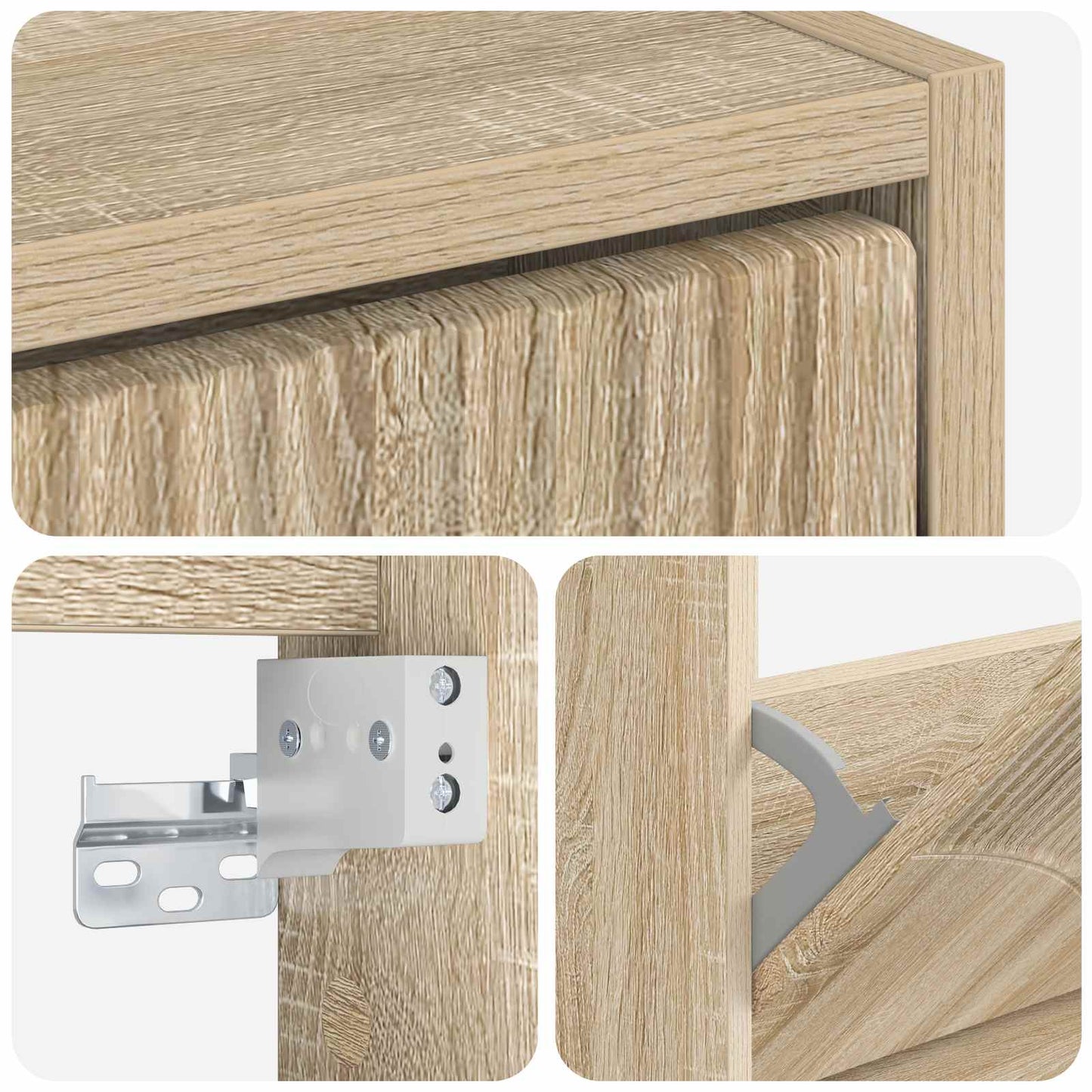 Vegghengt skoskap HOORN 71 x 17 x 86 cm Konstruert tre