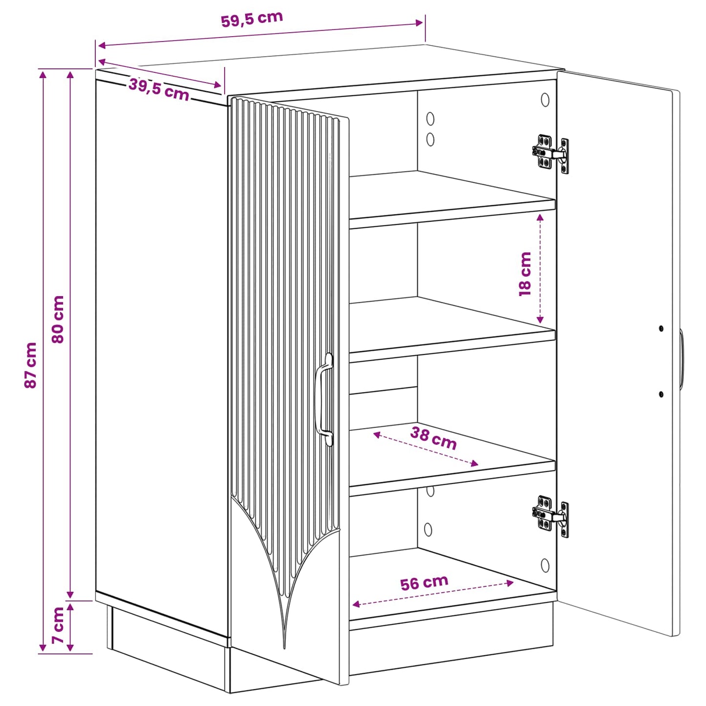 Sko Skap HOORN 59,5 x 39,5 x 87 cm Konstruert tre Hvit