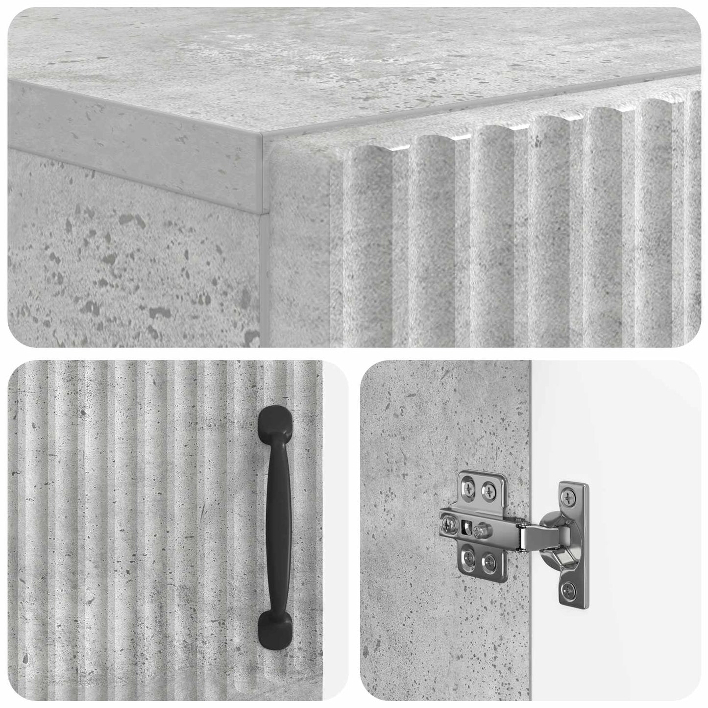 Sko Skap HOORN 59,5 x 39,5 x 87 cm Konstruert tre Betonggrå