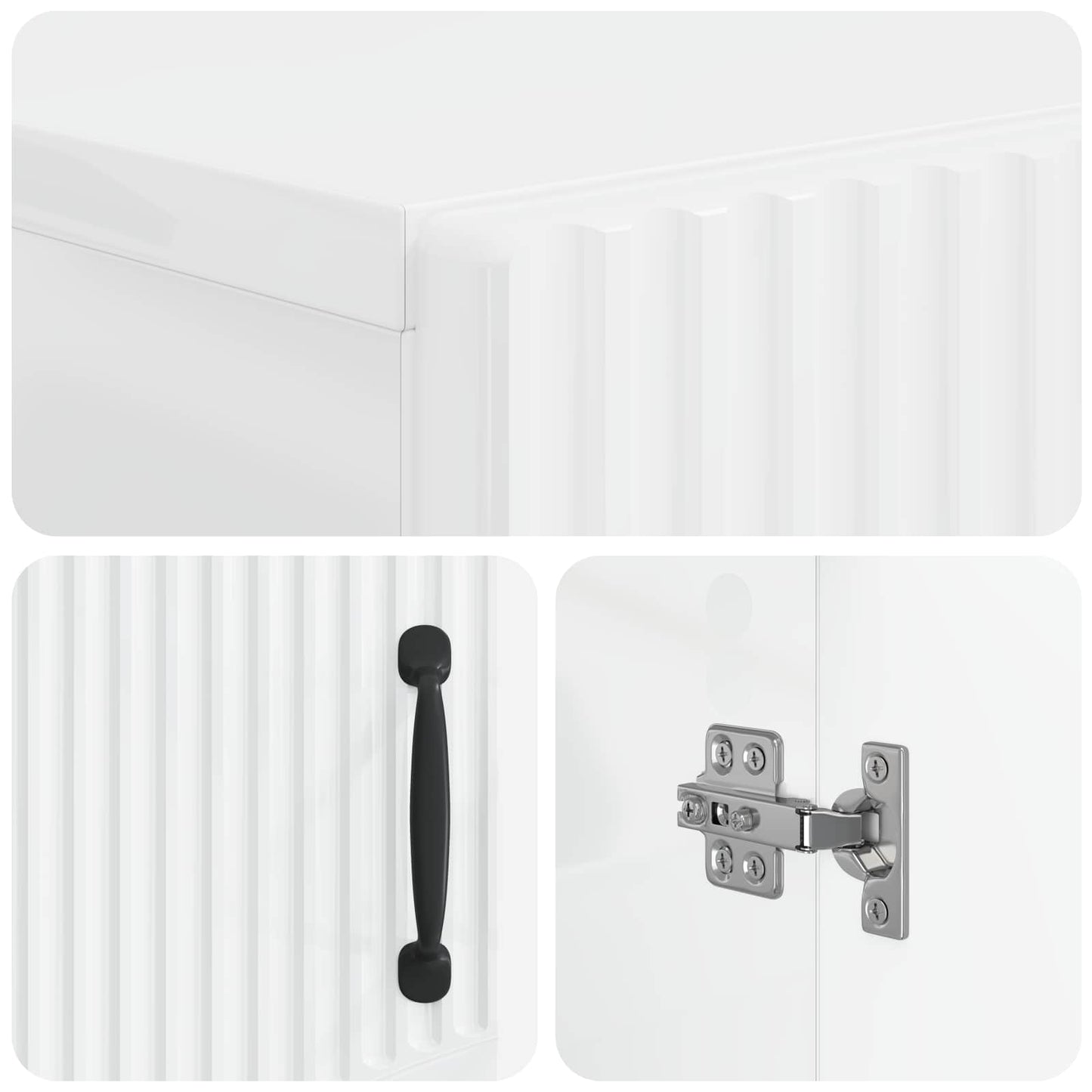 Sko Skap HOORN 59,5 x 39,5 x 87 cm Konstruert tre Høgglans hvit