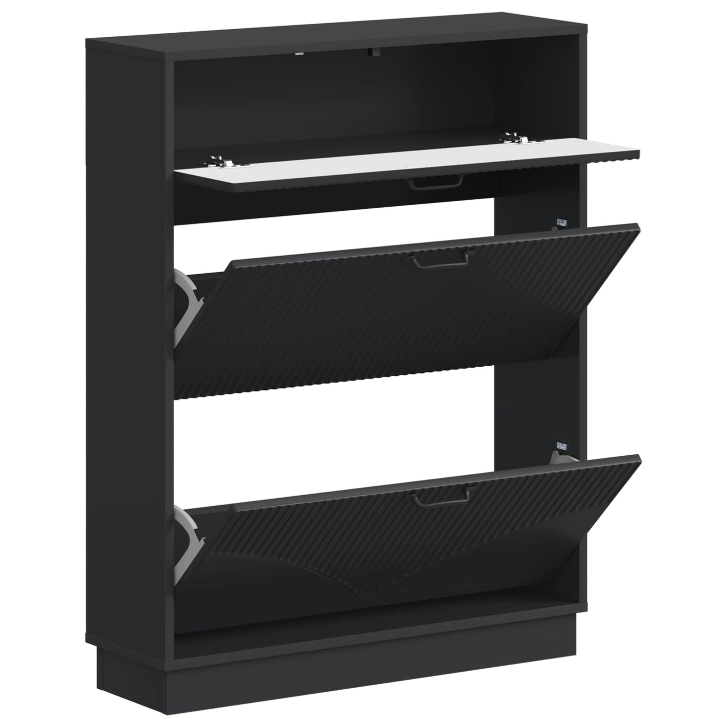 Sko Skap HOORN 78 x 24 x 100 cm Konstruert tre Svart