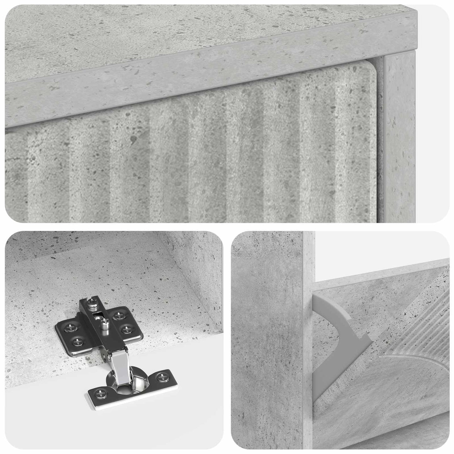 Sko Skap HOORN 78 x 24 x 100 cm Konstruert tre Betonggrå