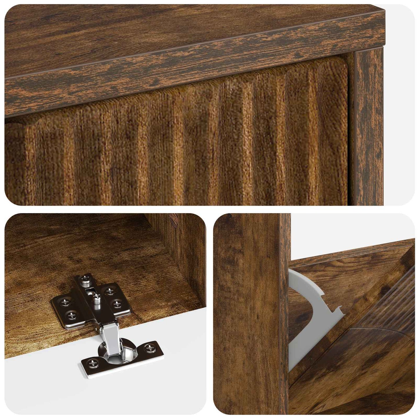 Sko Skap HOORN 78 x 24 x 100 cm Konstruert tre Røkt Eik