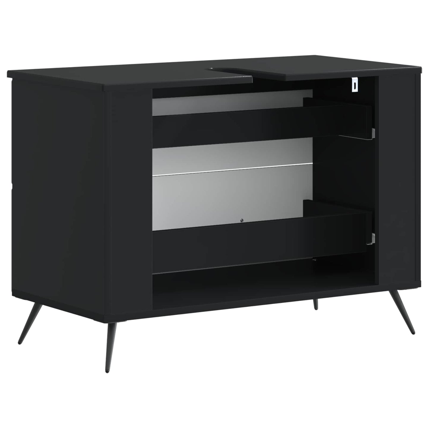 Baderomsvaskeskap BREDA Svart 82 x 41 x 59 cm Konstruert tre