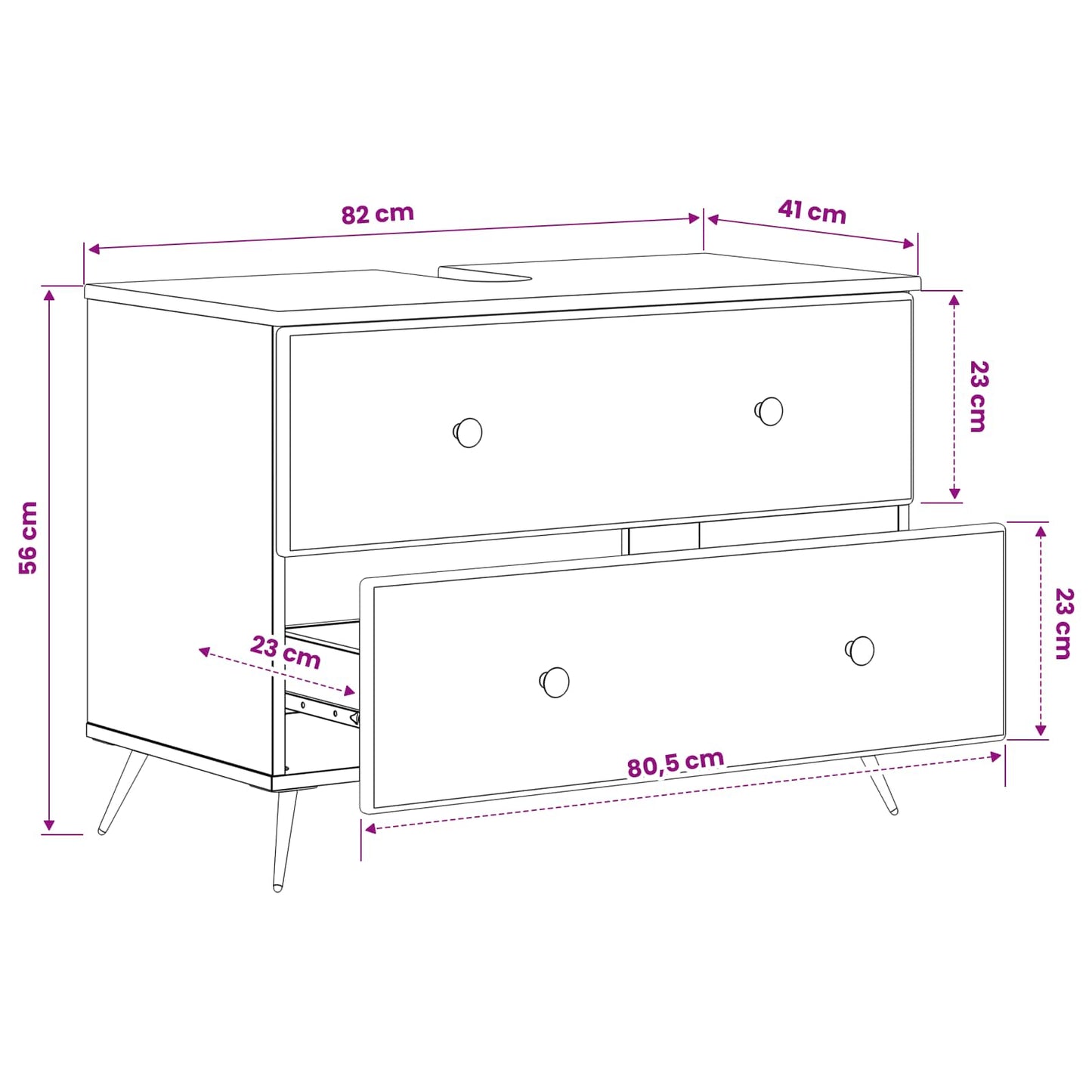 Baderomsvaskeskap BREDA Gammelt tre 82 x 41 x 59 cm