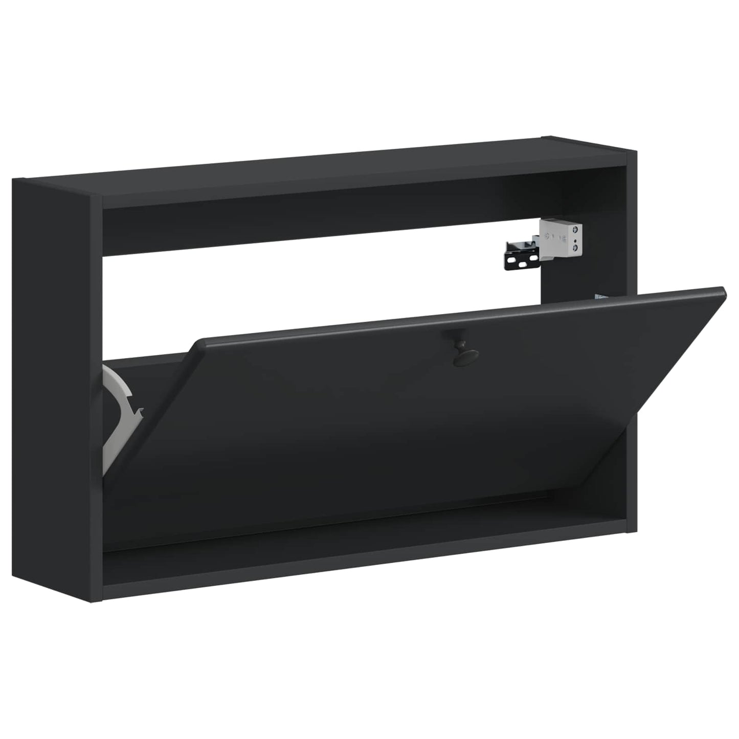 Vegghengt skoskap BREDA 71 x 17 x 43 cm Konstruert tre Svart