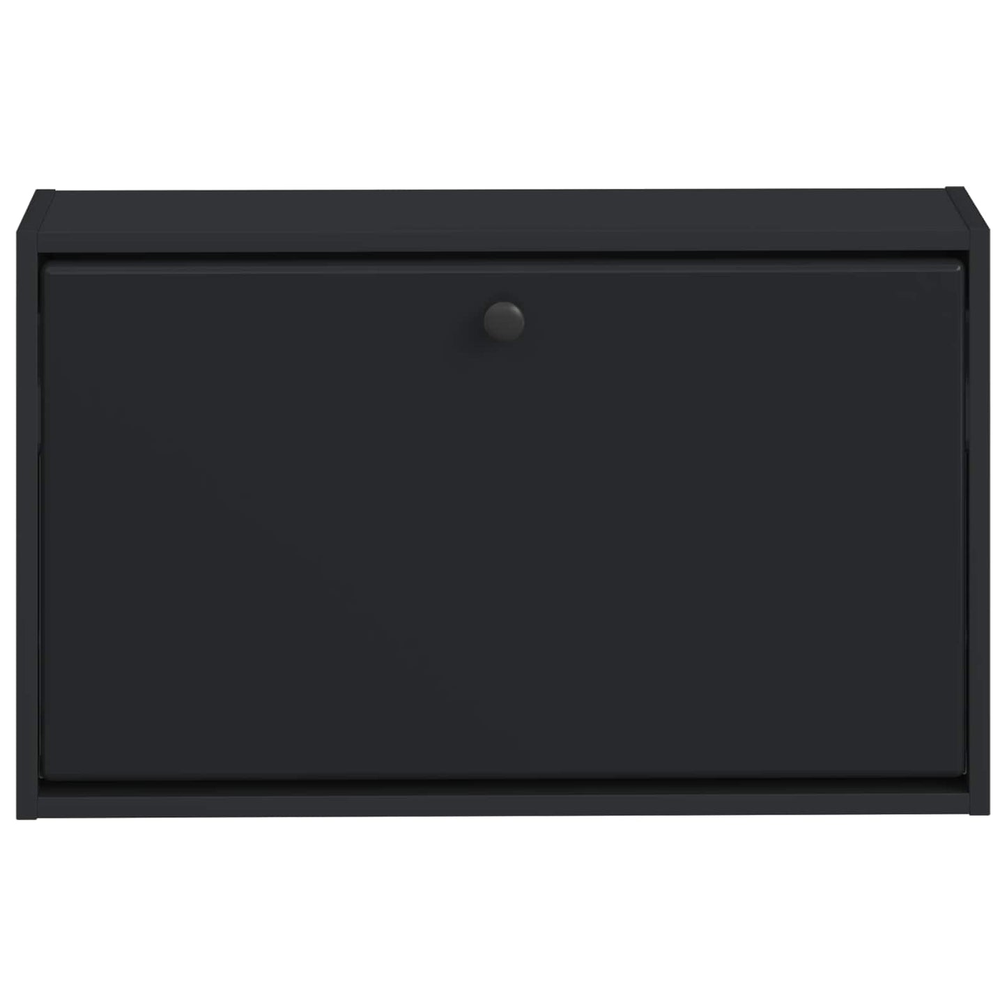 Vegghengt skoskap BREDA 71 x 17 x 43 cm Konstruert tre Svart