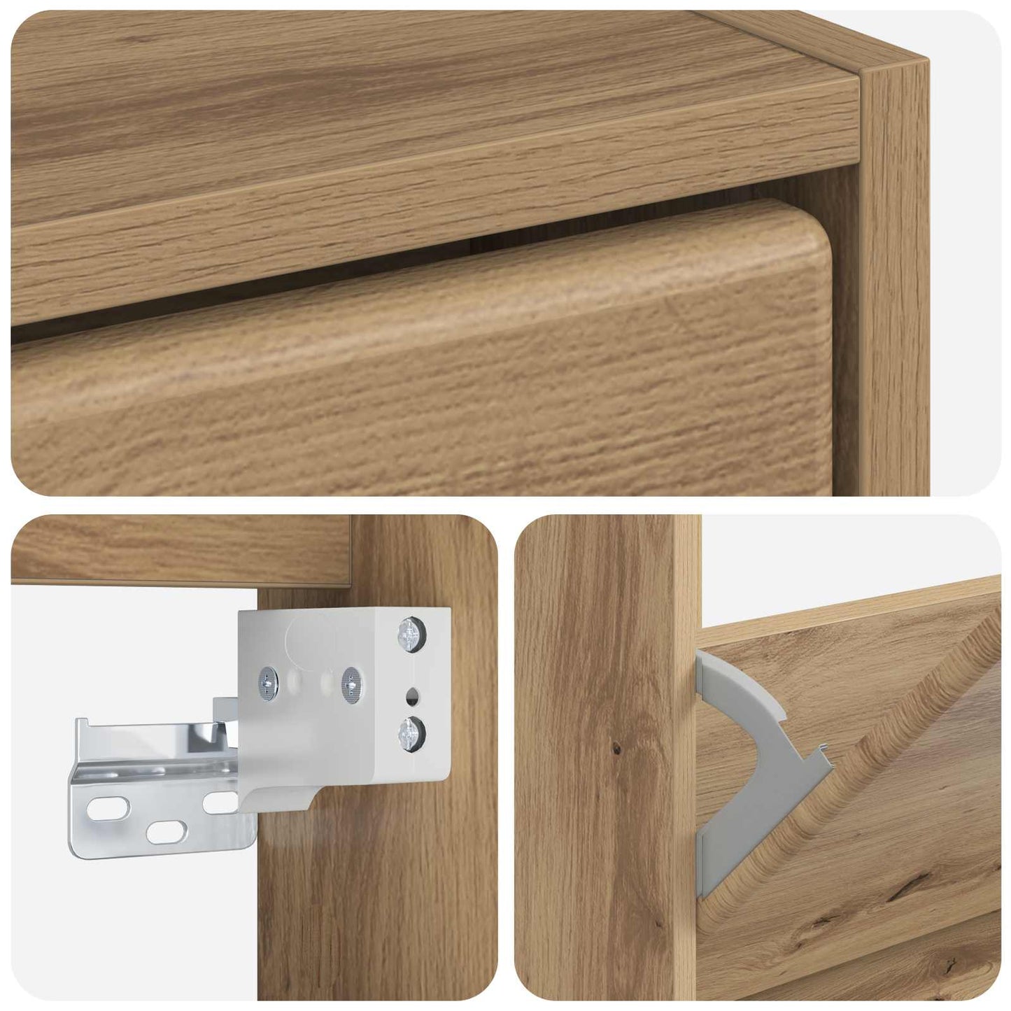 Vegghengt skoskap BREDA 71 x 17 x 43 cm Konstruert tre