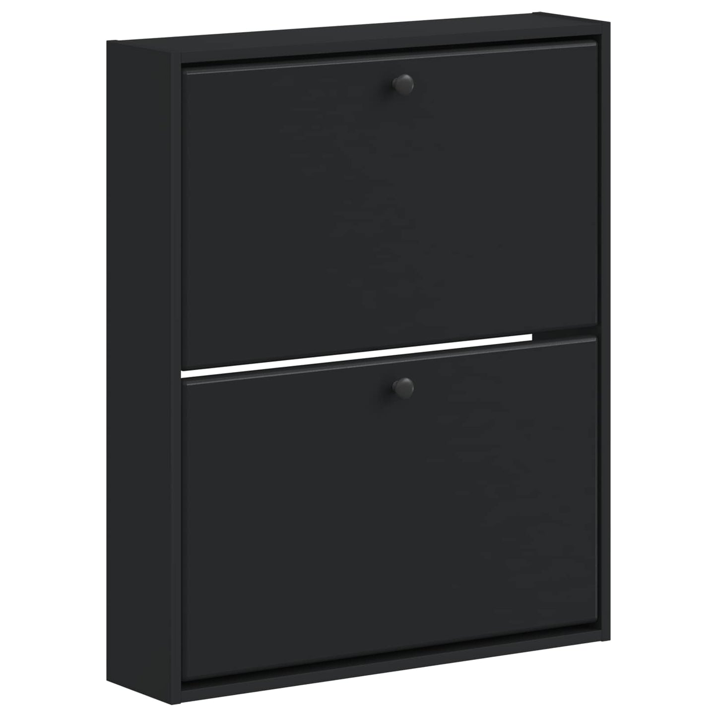 Vegghengt skoskap BREDA 71 x 17 x 86 cm Konstruert tre Svart