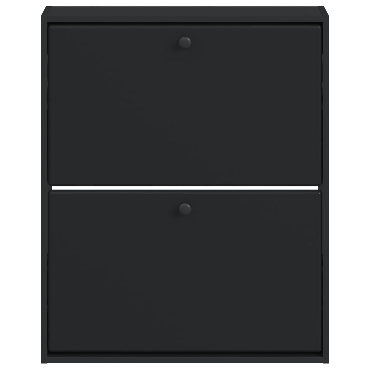 Vegghengt skoskap BREDA 71 x 17 x 86 cm Konstruert tre Svart