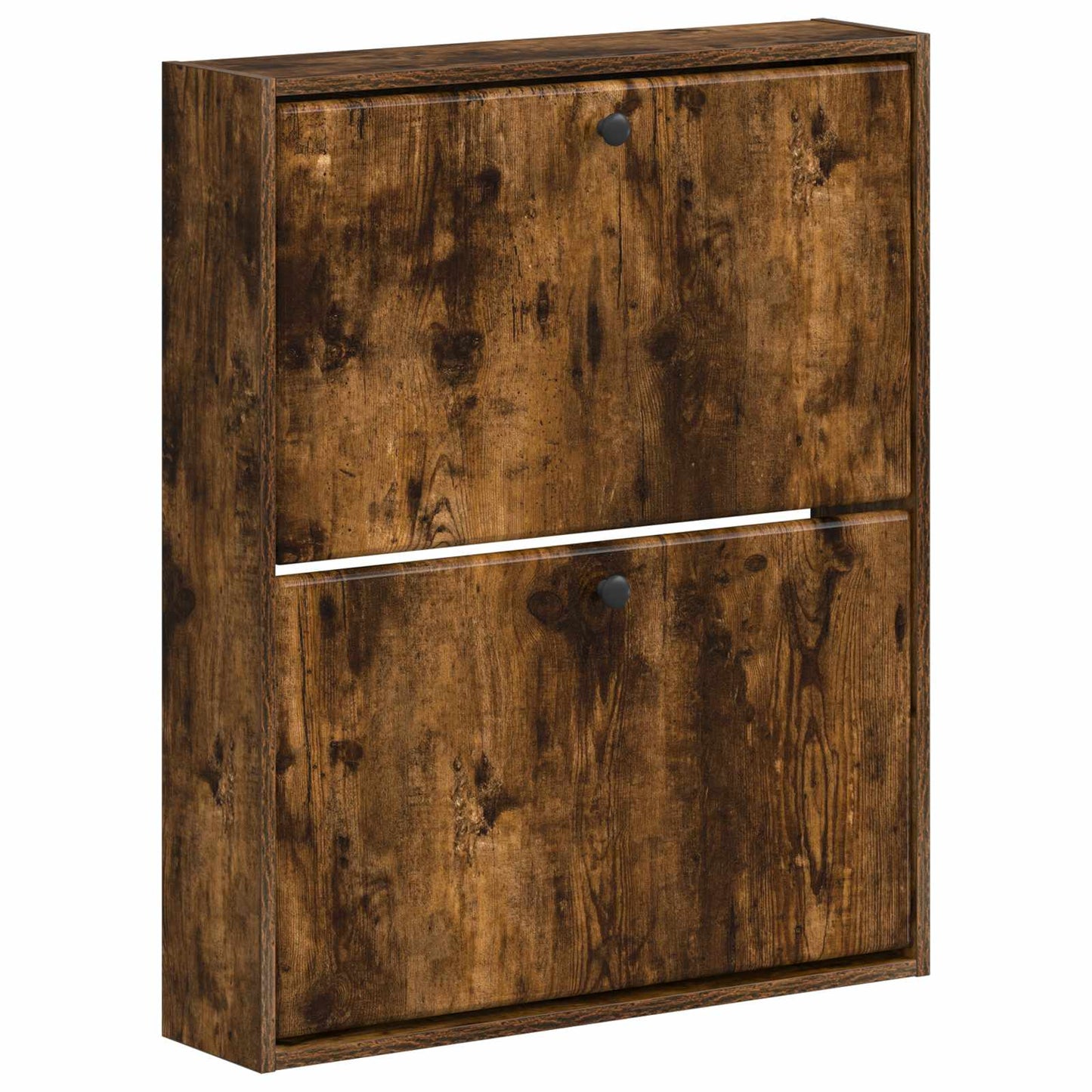 Vegghengt skoskap BREDA 71 x 17 x 86 cm Konstruert tre Røkt Eik