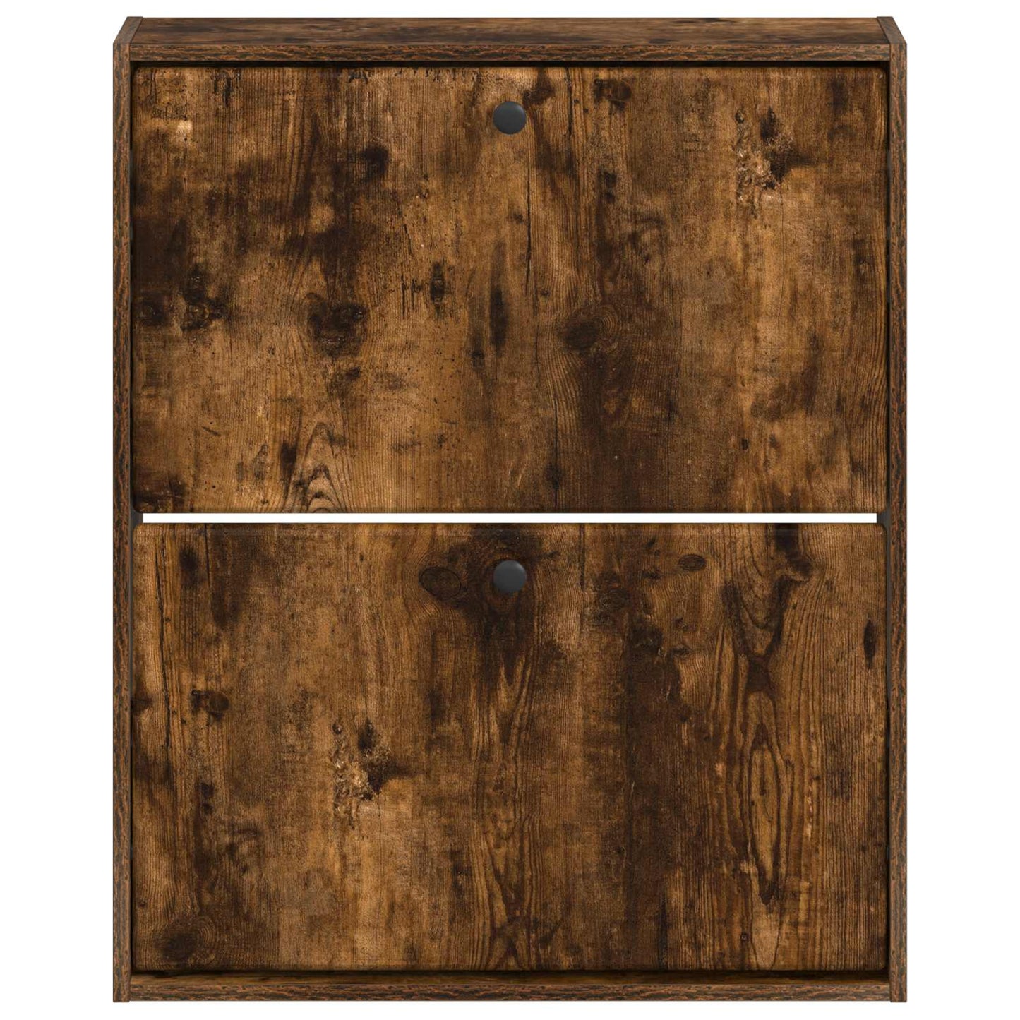 Vegghengt skoskap BREDA 71 x 17 x 86 cm Konstruert tre Røkt Eik
