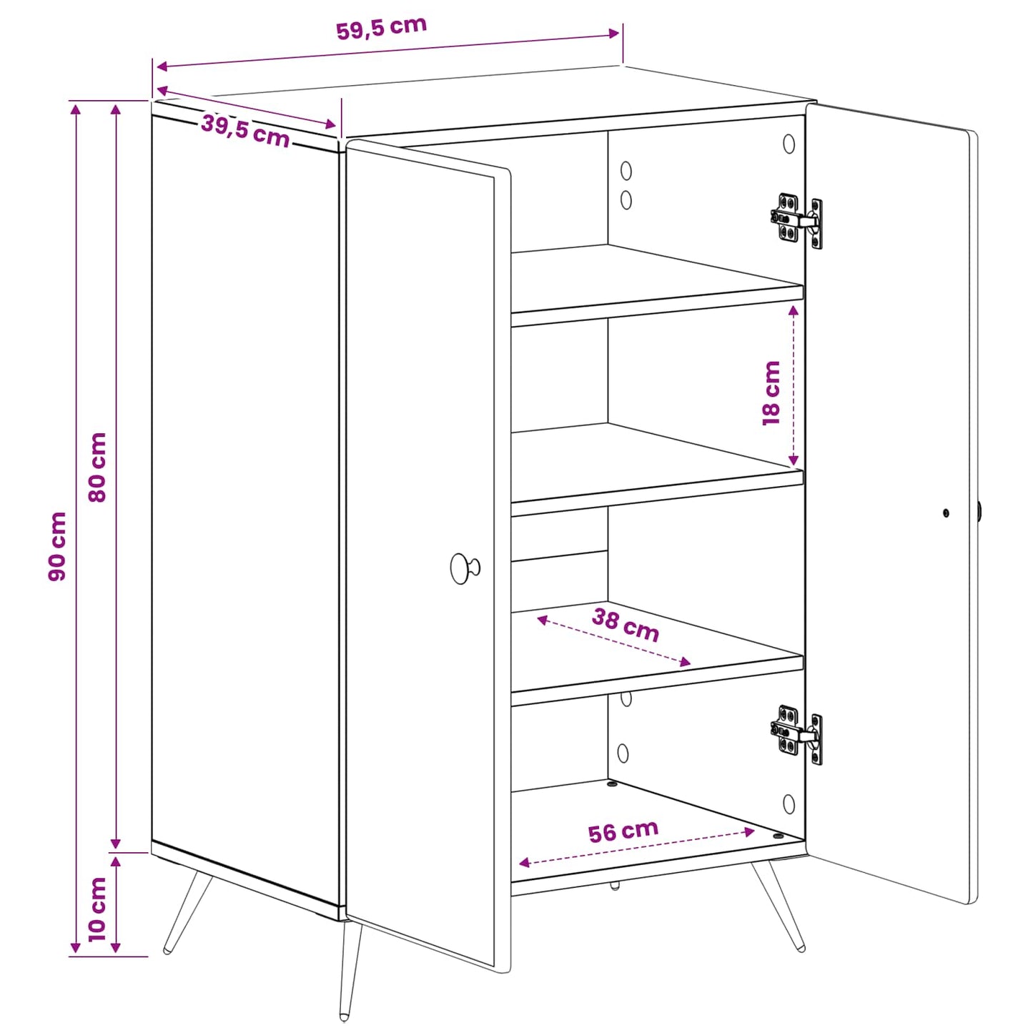 Sko Skap BREDA 59,5 x 39,5 x 90 cm Konstruert tre Gammelt tre
