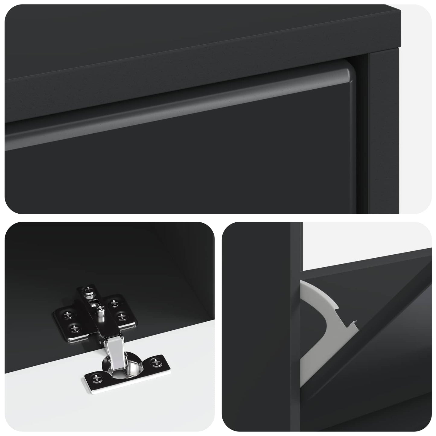 Sko Skap BREDA 78 x 24 x 103 cm Konstruert tre Svart