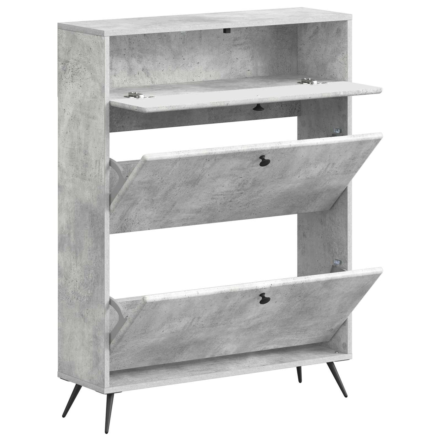 Sko Skap BREDA 78 x 24 x 103 cm Konstruert tre Betonggrå
