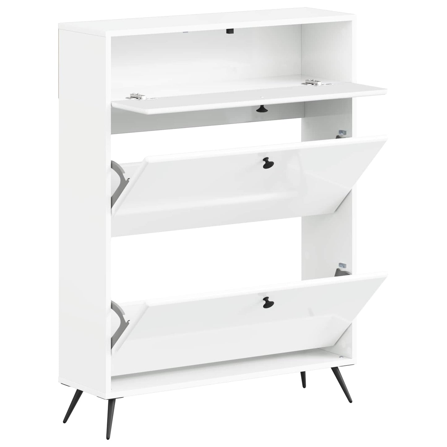 Sko Skap BREDA 78 x 24 x 103 cm Konstruert tre Høgglans hvit