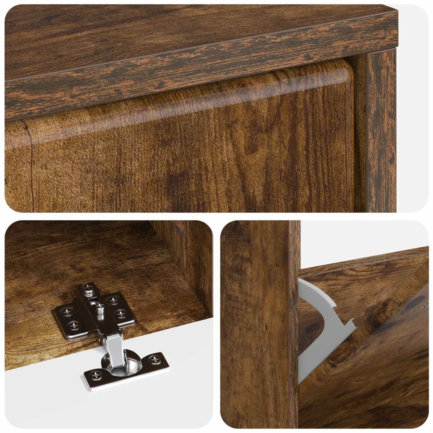 Sko Skap BREDA 78 x 24 x 103 cm Konstruert tre Røkt Eik