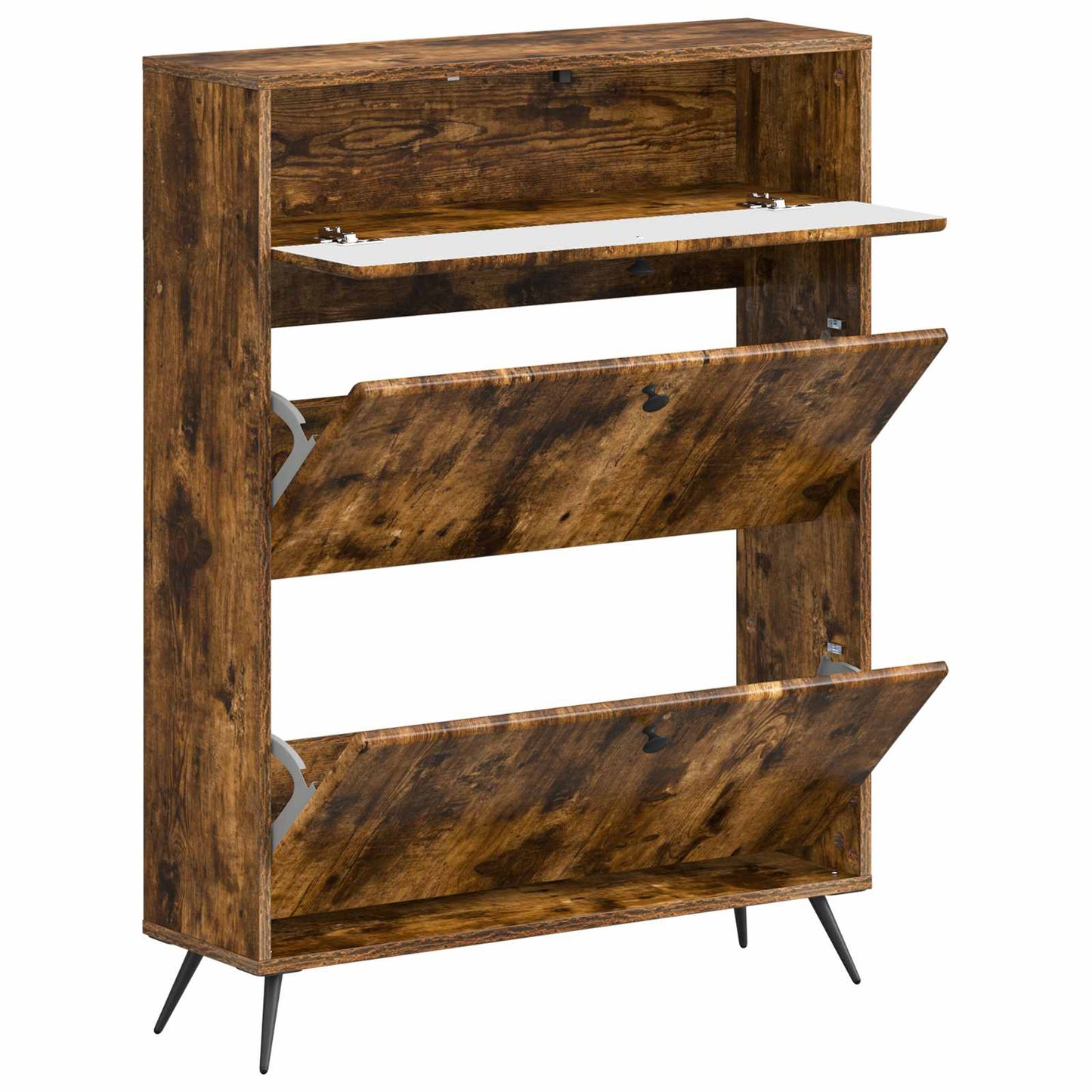 Sko Skap BREDA 78 x 24 x 103 cm Konstruert tre Røkt Eik