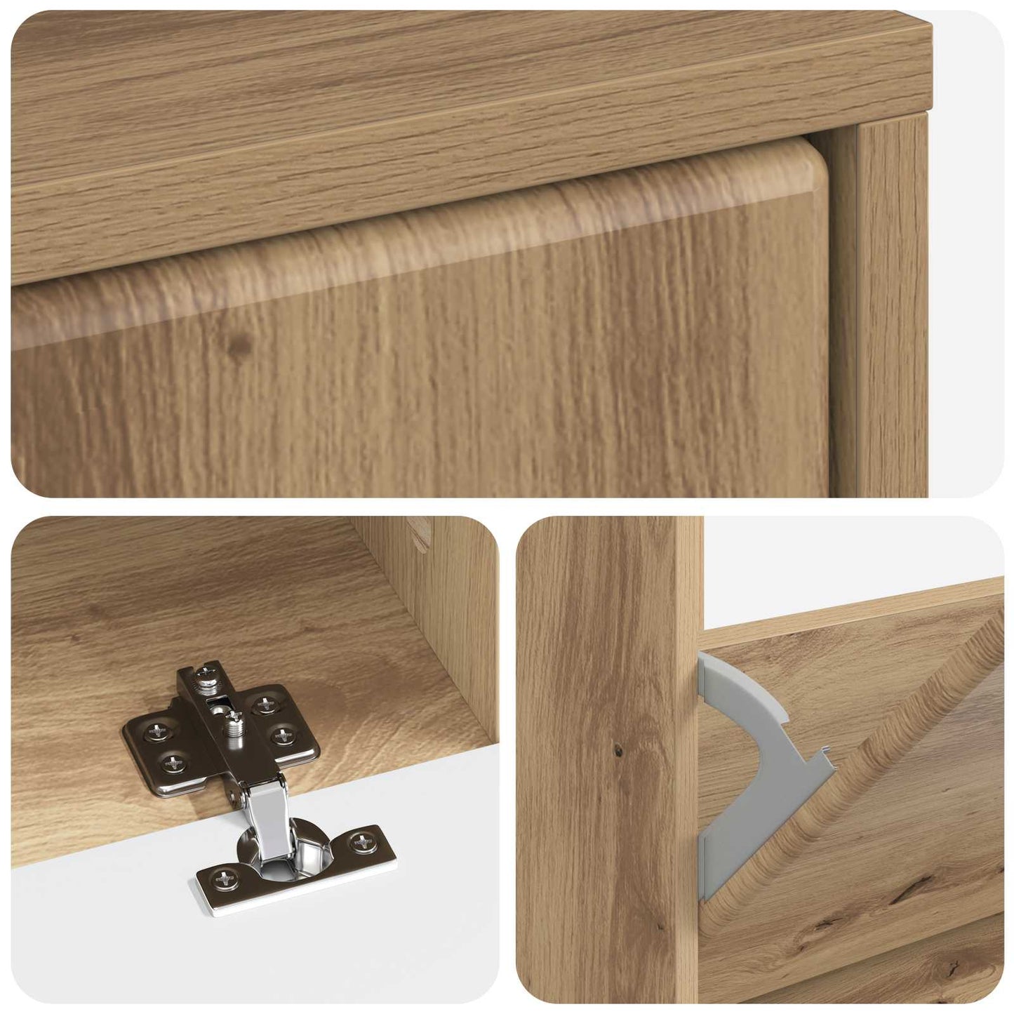 Sko Skap BREDA 78 x 24 x 103 cm Konstruert tre Artisan eik