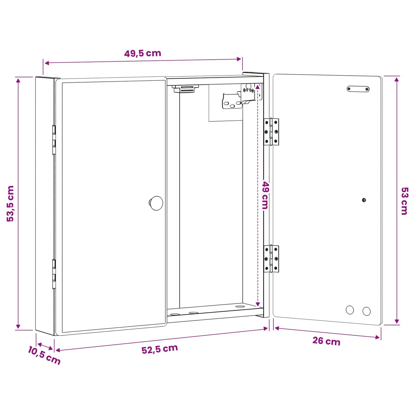 Dartbrettskap BREDA Sonoma eik 52,5 x 10,5 x 53,5 cm