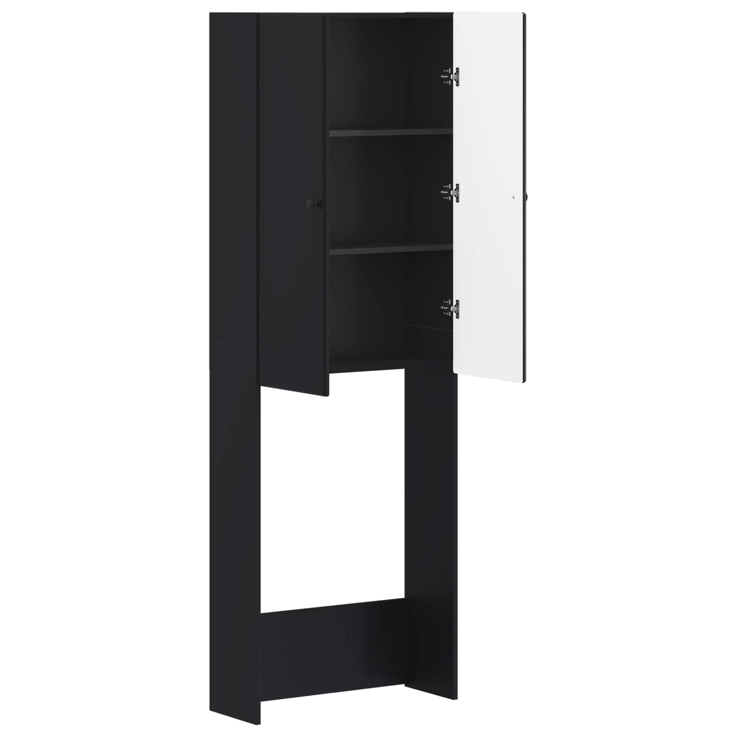 Toalett skap BREDA Svart 66 x 25,5 x 190 cm Konstruert tre