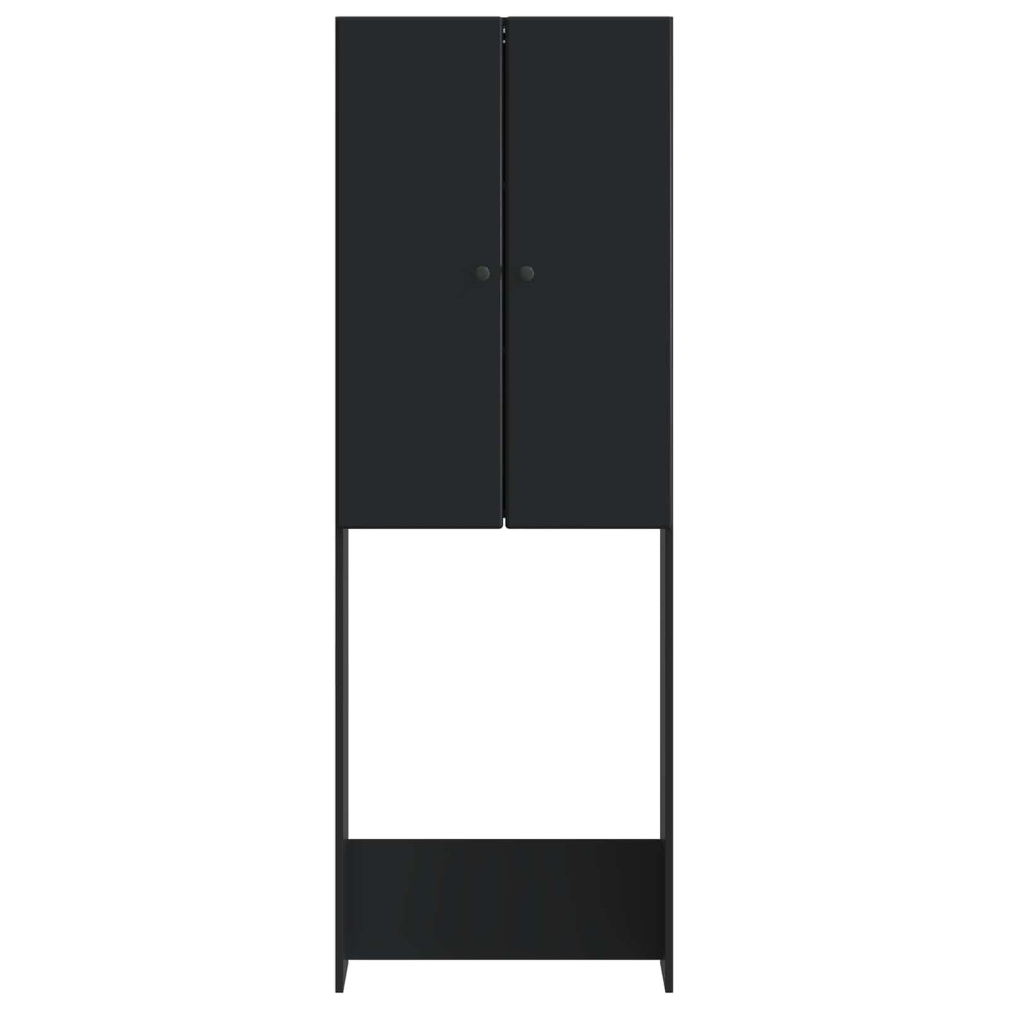 Toalett skap BREDA Svart 66 x 25,5 x 190 cm Konstruert tre