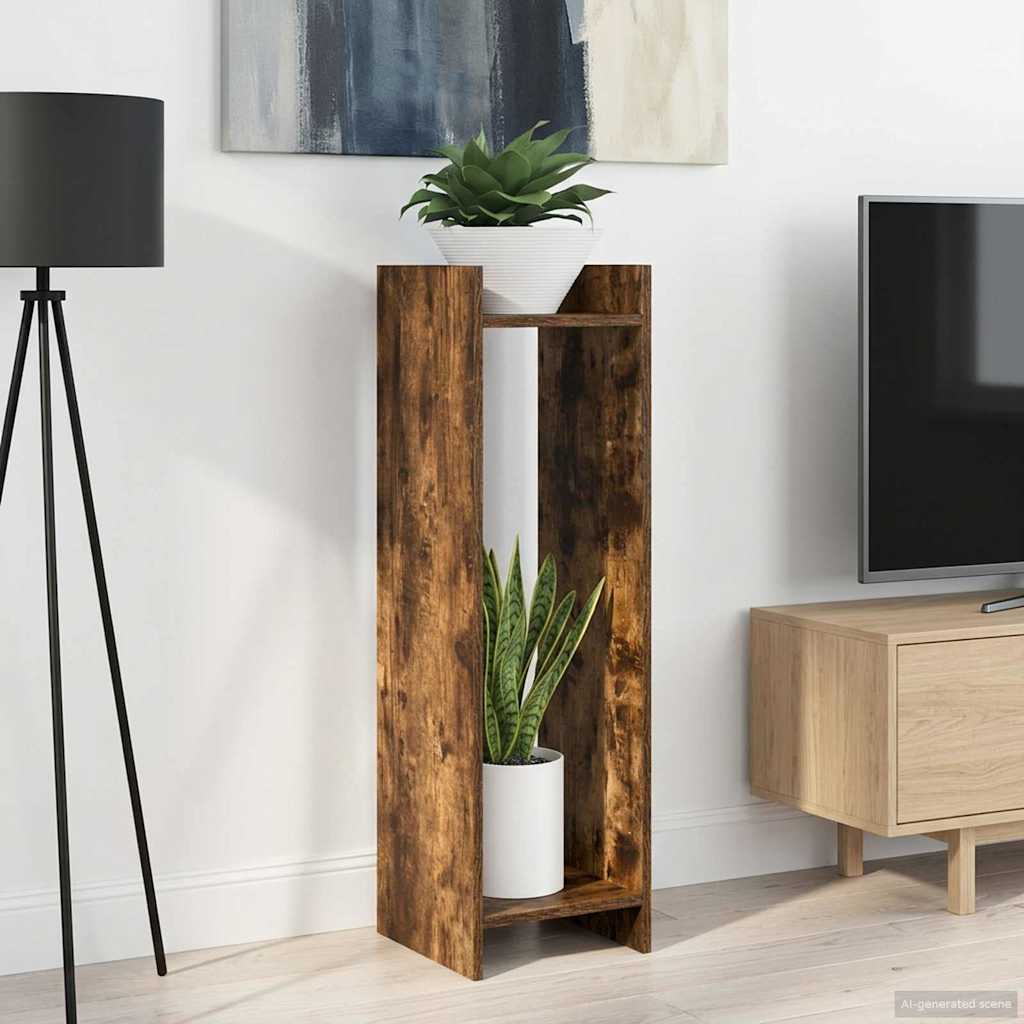Planteholder Røkt Eik 30 x 30 x 100 cm Konstruert tre