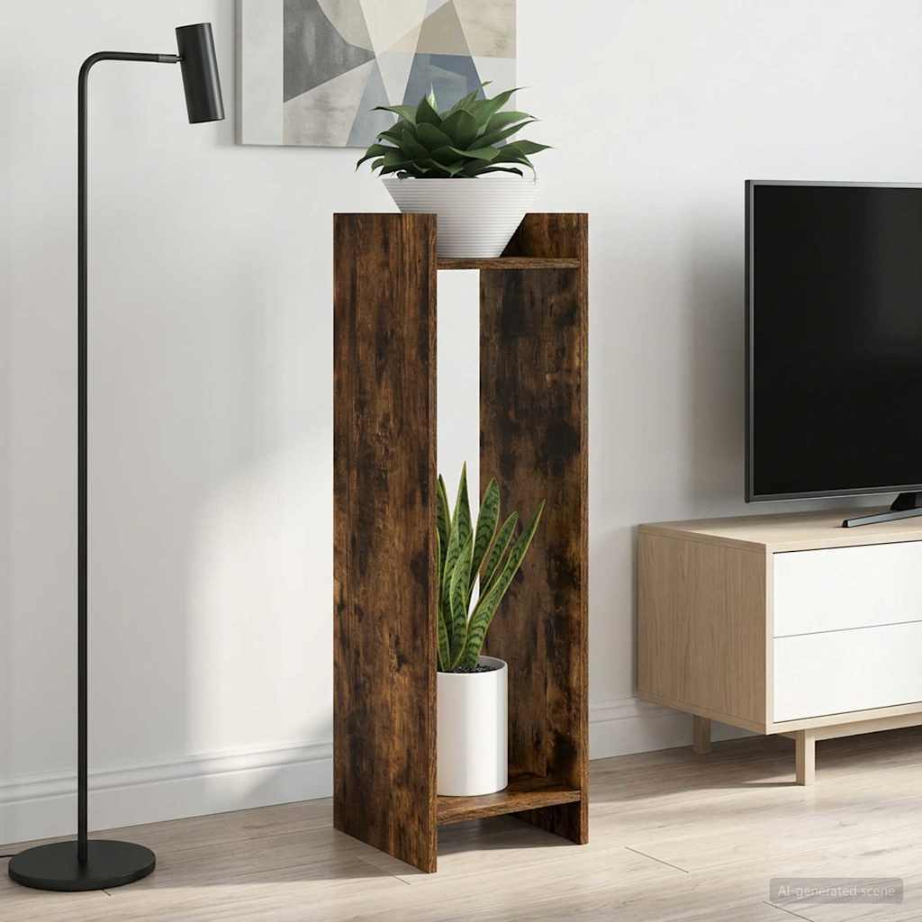 Planteholder 2 stk. Røkt Eik 30 x 30 x 100 cm Konstruert tre