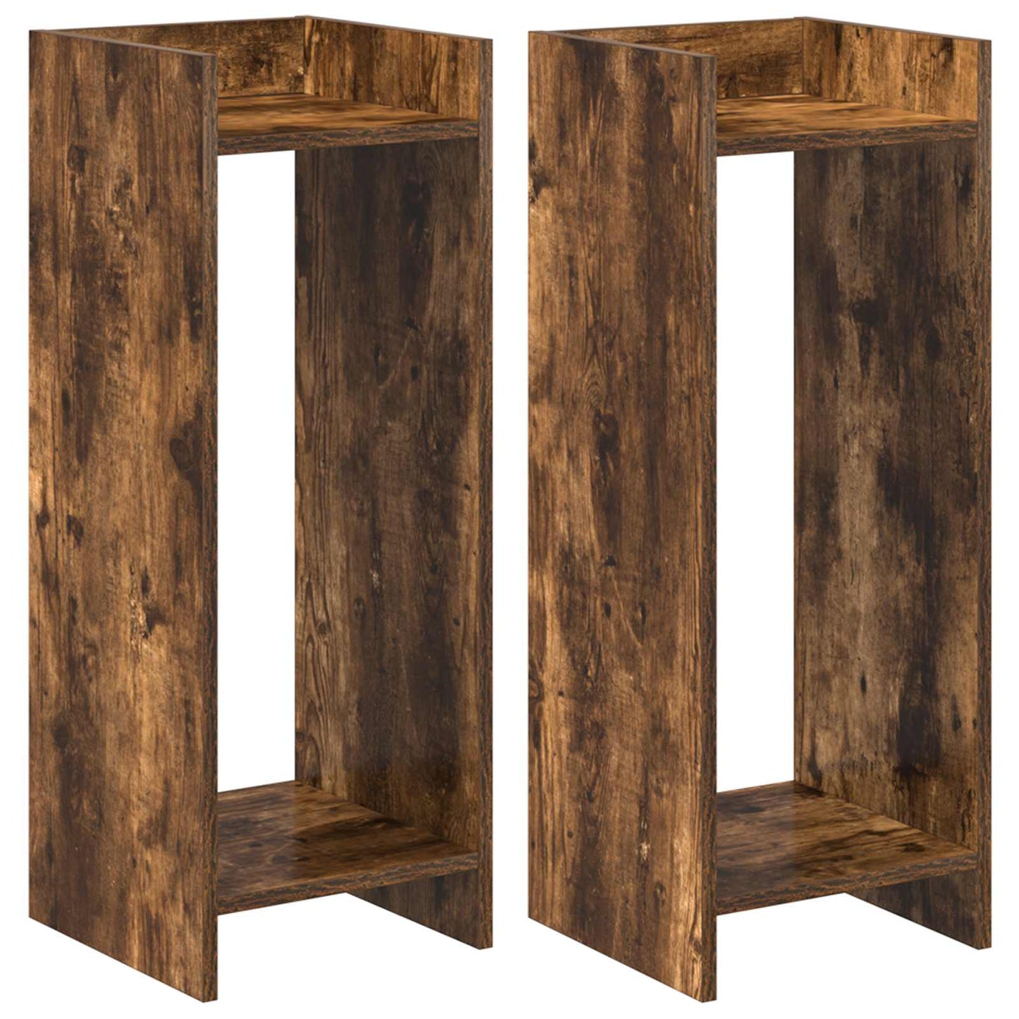 Planteholder 2 stk. Røkt Eik 30 x 30 x 80 cm Konstruert tre