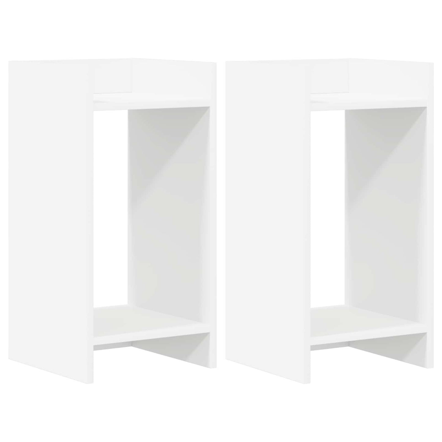 Planteholder 2 stk. Hvit 30 x 30 x 60 cm Konstruert tre