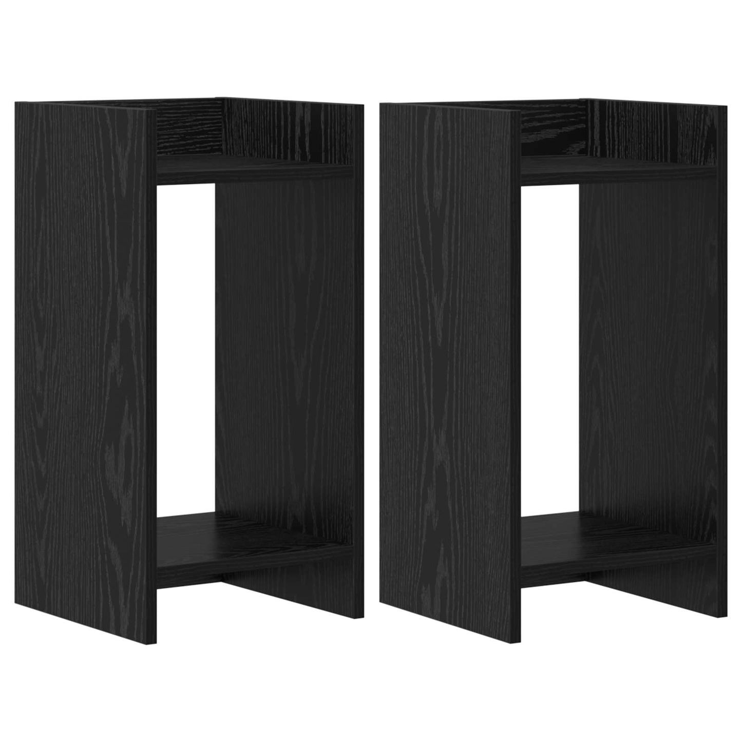 Planteholder Svart Eik 30 x 30 x 60 cm Konstruert tre
