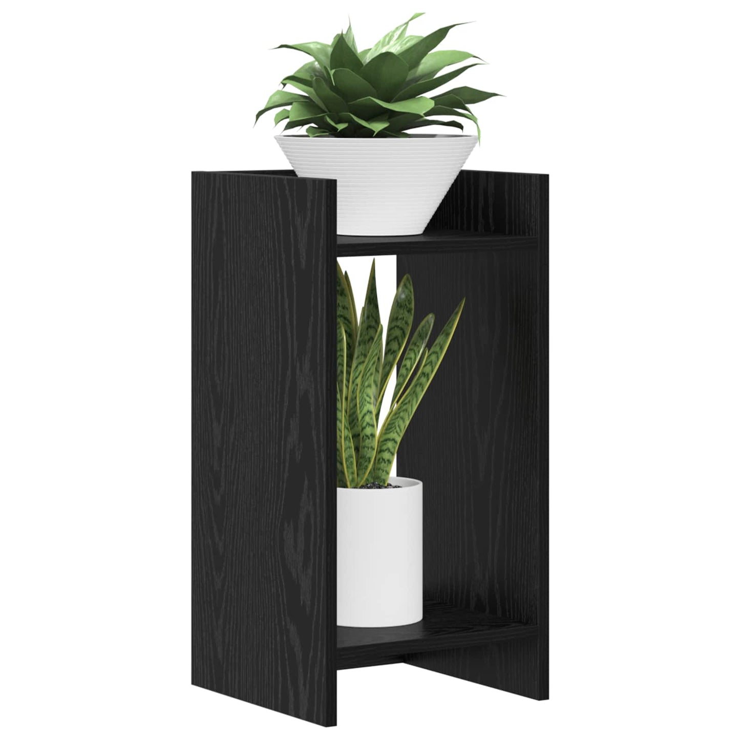 Planteholder Svart Eik 30 x 30 x 60 cm Konstruert tre