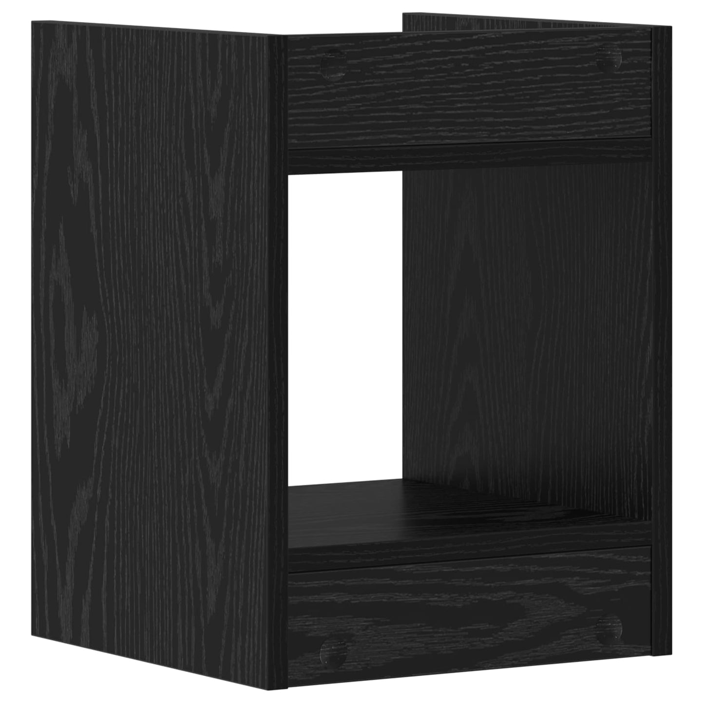 Planteholder med hylle Svart Eik 30 x 30 x 40 cm Konstruert tre