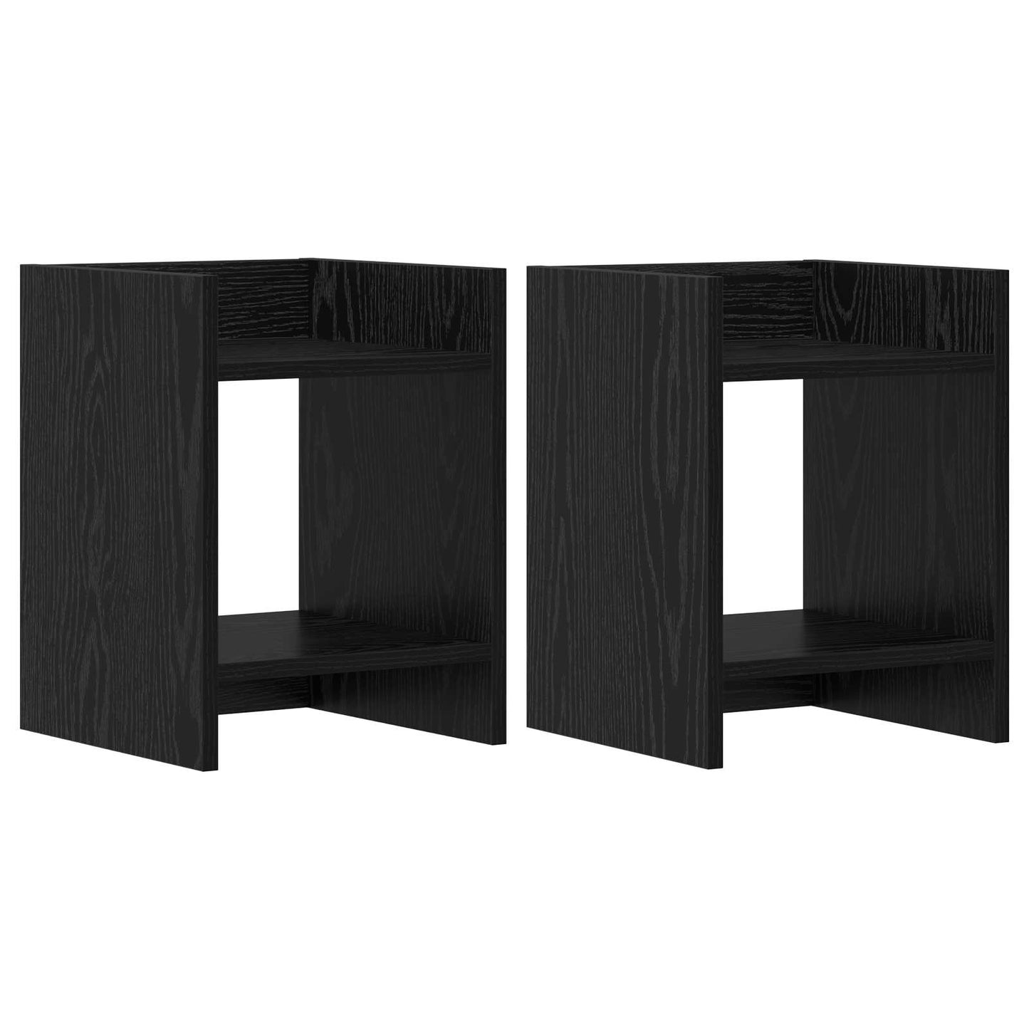 Planteholder 2 stk. Svart Eik 30 x 30 x 40 cm Konstruert tre