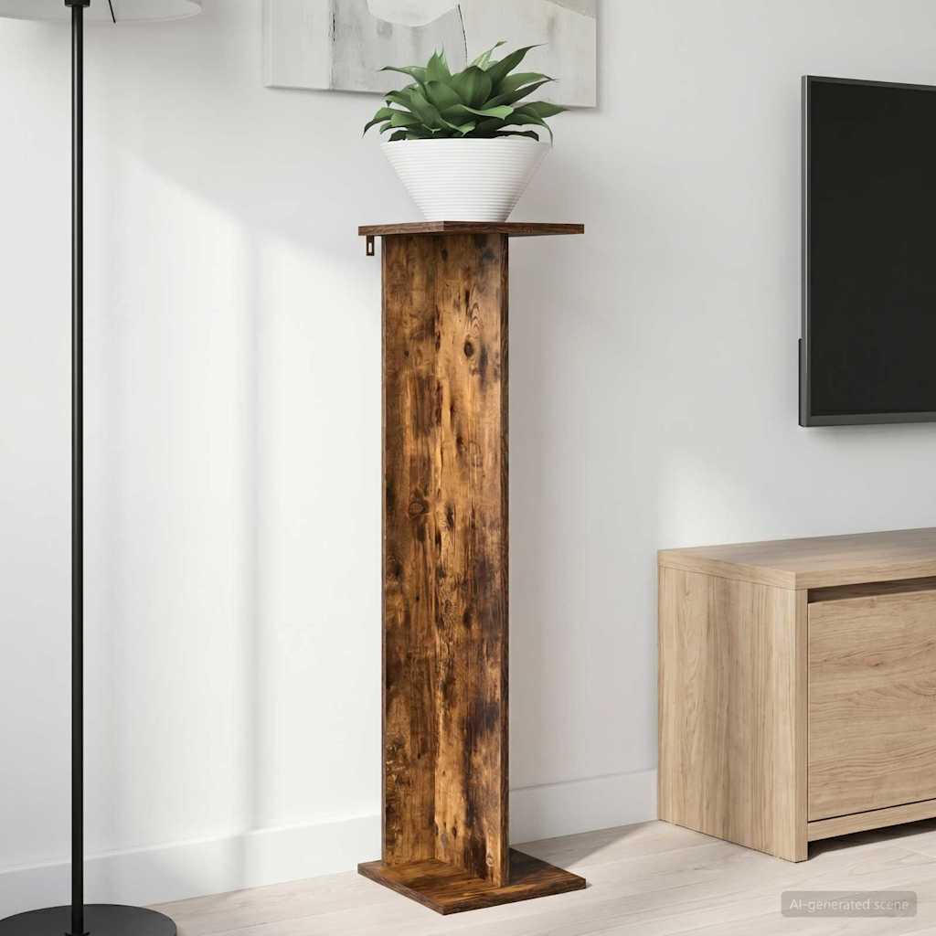 Planteholder 2 pcs Røkt Eik 25 x 25,5 x 100,5 cm Konstruert tre