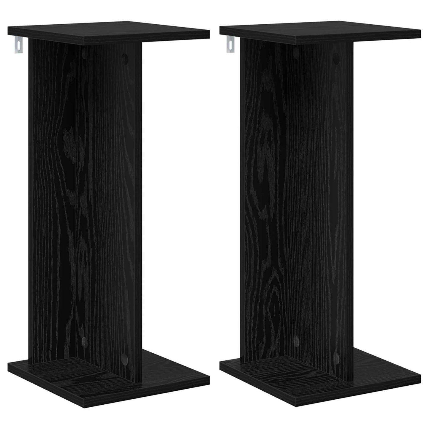Planteholder 2 pcs Svart Eik 25 x 25,5 x 60,5 cm Konstruert tre