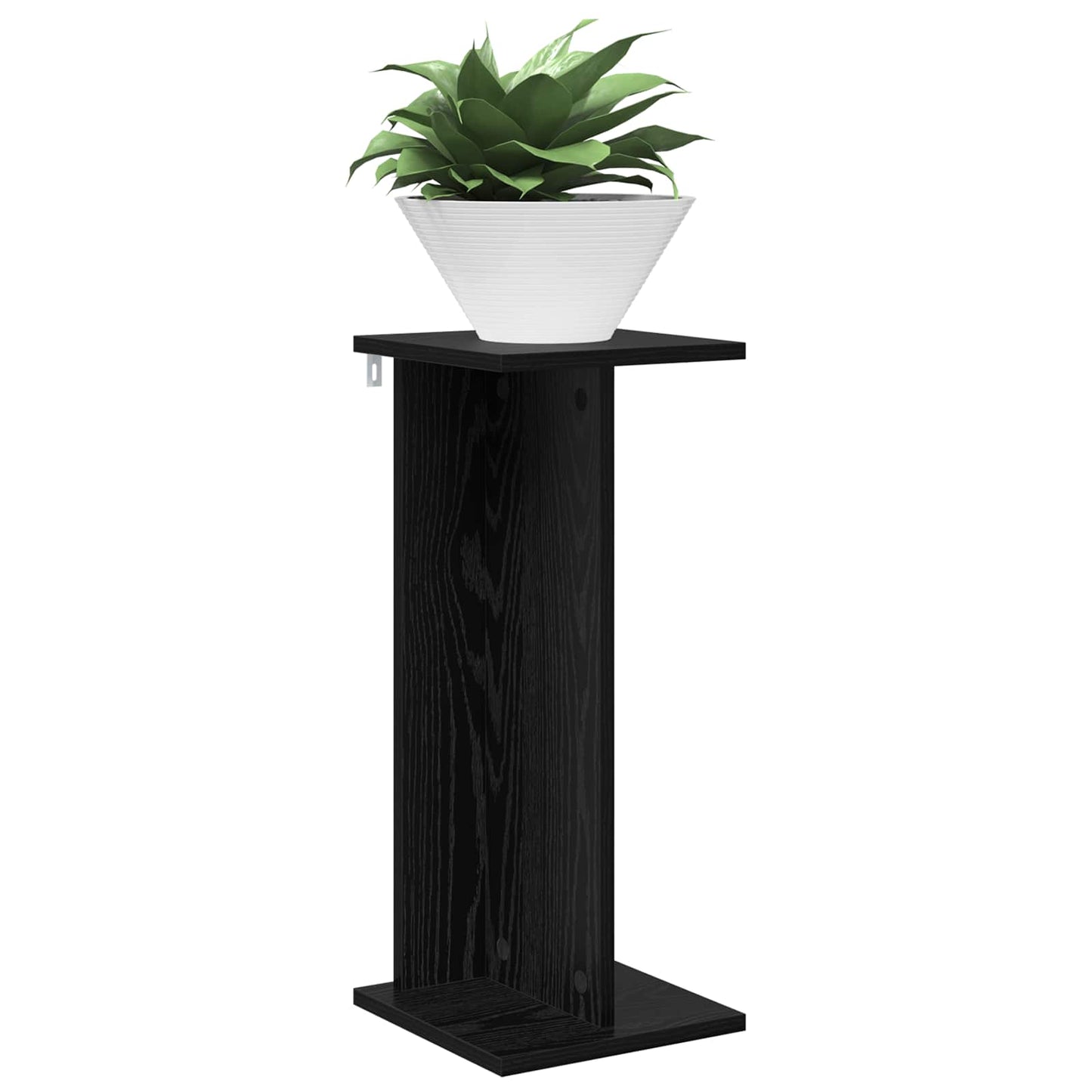 Planteholder 2 pcs Svart Eik 25 x 25,5 x 60,5 cm Konstruert tre