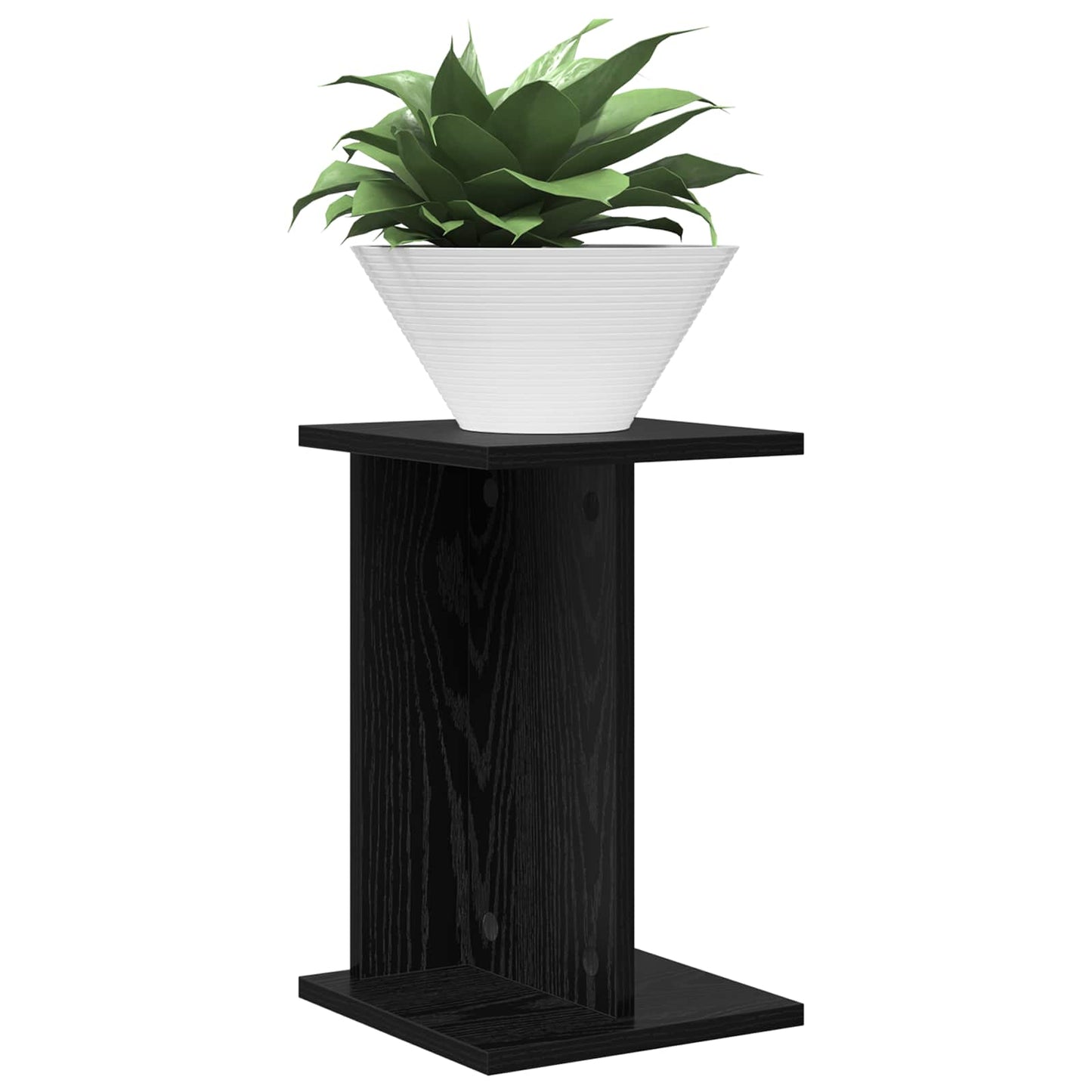 Planteholder 2 pcs Svart Eik 25 x 25,5 x 40,5 cm Konstruert tre