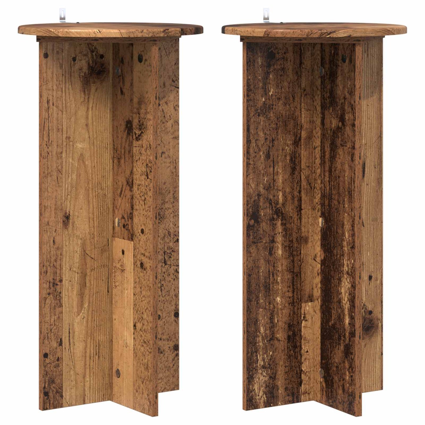 Planteholder 2 pcs Gammelt tre 40 x 40 x 80 cm Konstruert tre