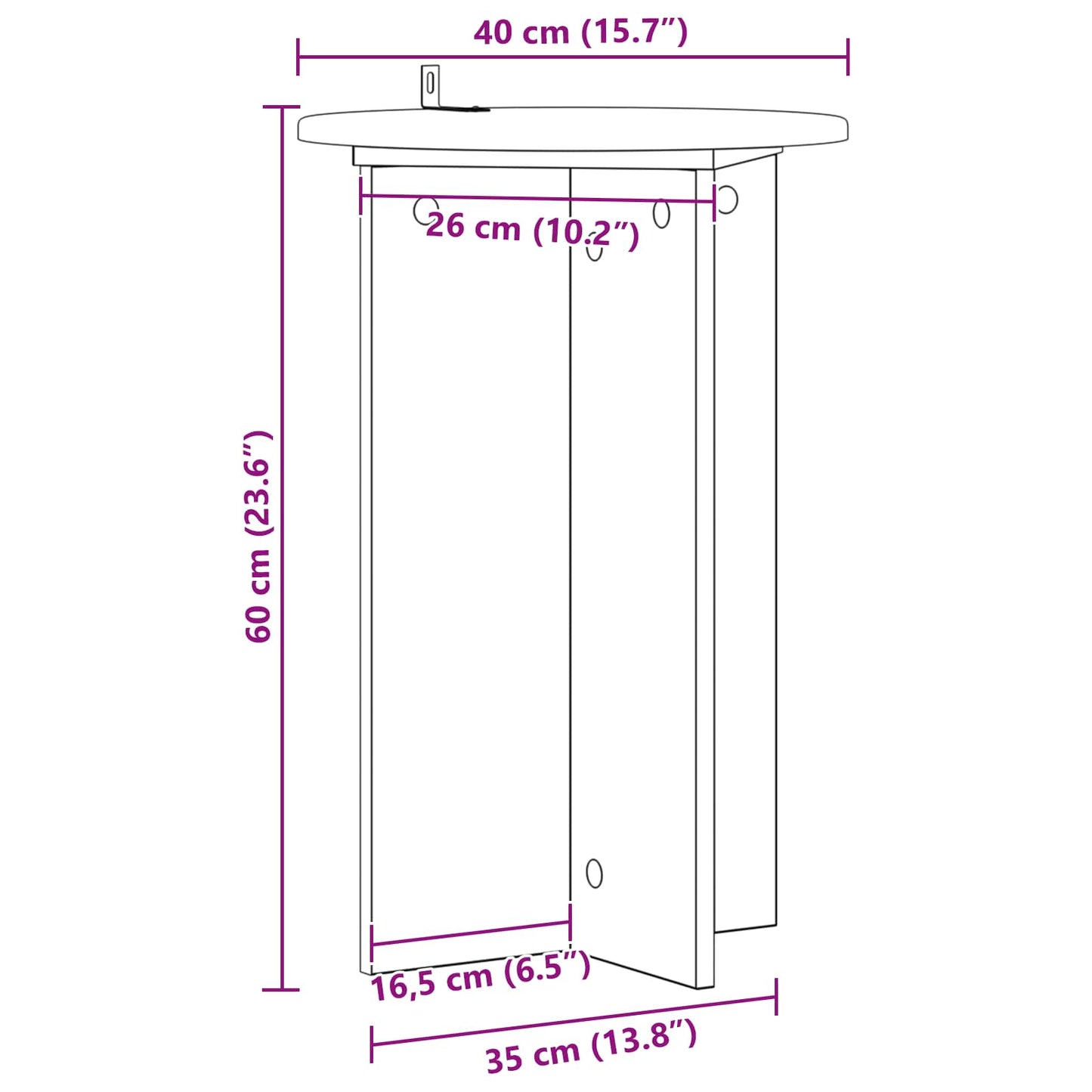 Planteholder 2 pcs Røkt Eik Ø40 x 60 cm Konstruert tre
