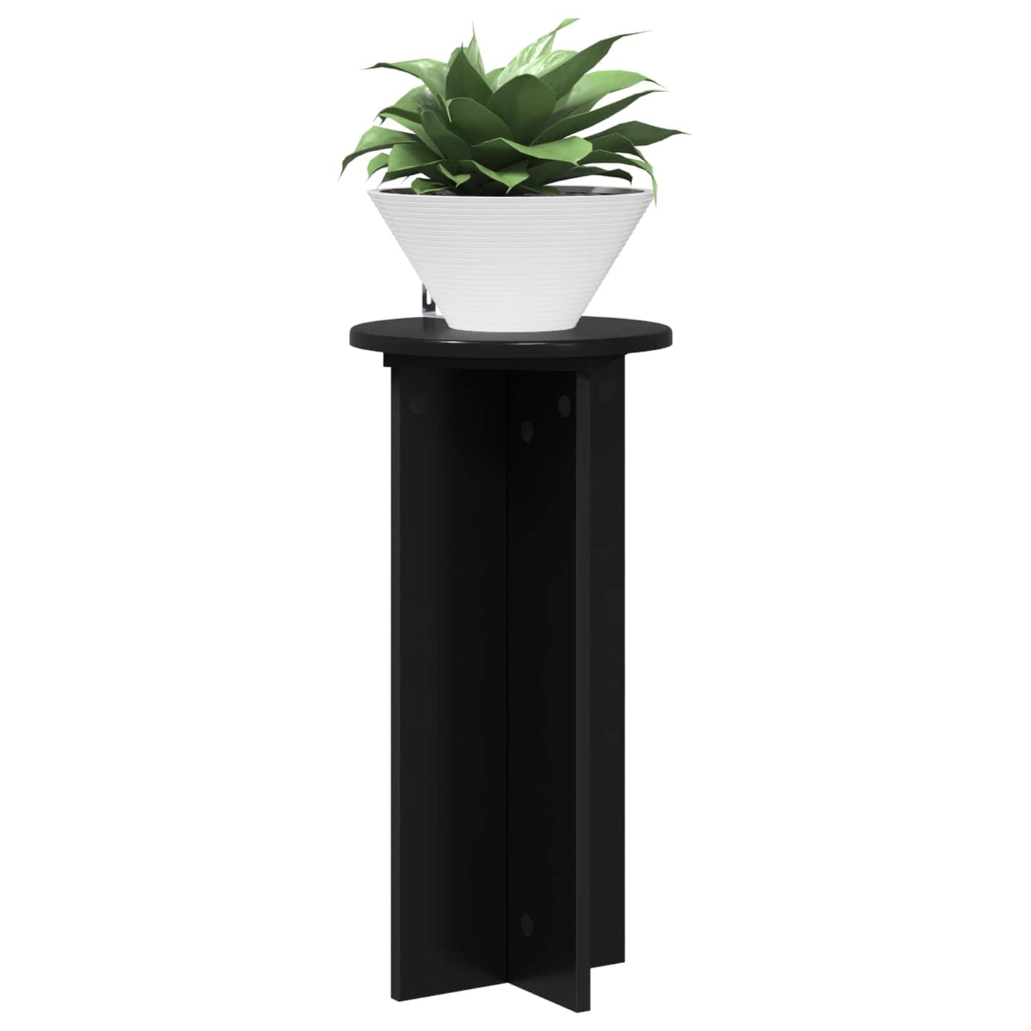 Planteholder 2 pcs Svart 29,5 x 29,5 x 60 cm Konstruert tre
